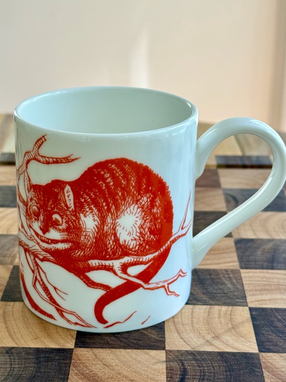 Cheshire Cat White Bone China Mug Alice in Wonderland